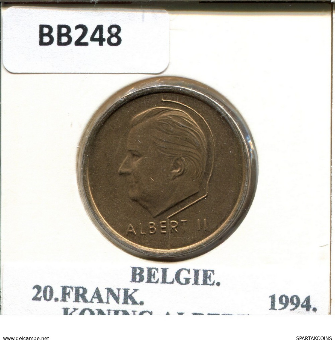 20 FRANCS 1994 DUTCH Text BELGIUM Coin #BB248.U.A - 20 Frank