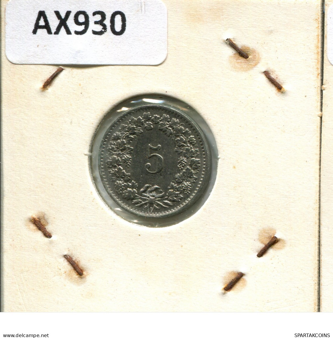 5 RAPPEN 1963 B SWITZERLAND Coin #AX930.3.U.A - Otros & Sin Clasificación