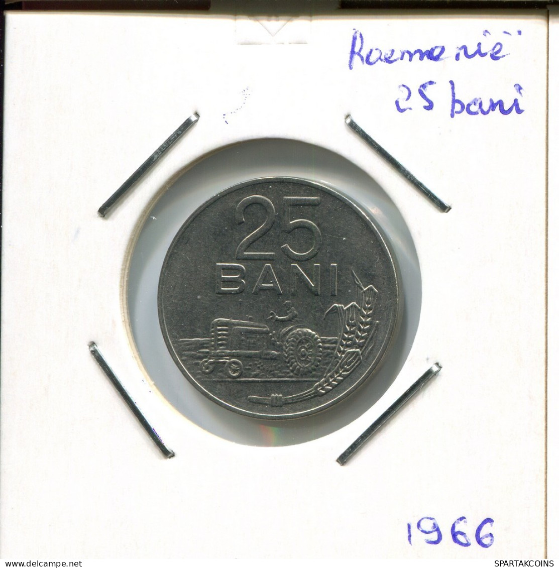 25 BANI 1966 ROMANIA Coin #AR376.U.A - Rumania