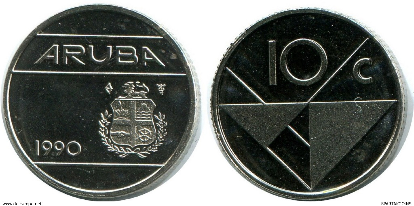 10 CENTS 1990 ARUBA Pièce (From BU Mint Set) #AH072.F.A - Aruba
