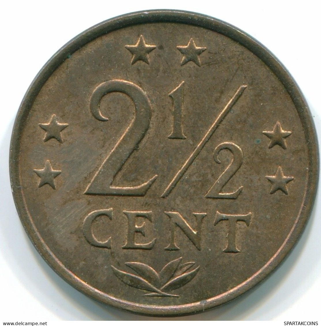 2 1/2 CENT 1975 ANTILLAS NEERLANDESAS Bronze Colonial Moneda #S10521.E.A - Antilles Néerlandaises