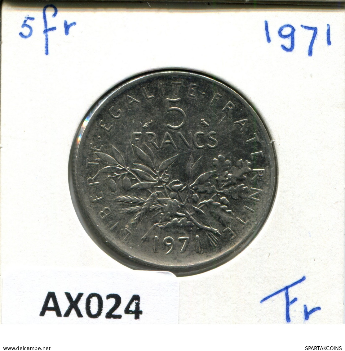 5 FRANCS 1971 FRANCE Pièce #AX024.F.A - 5 Francs