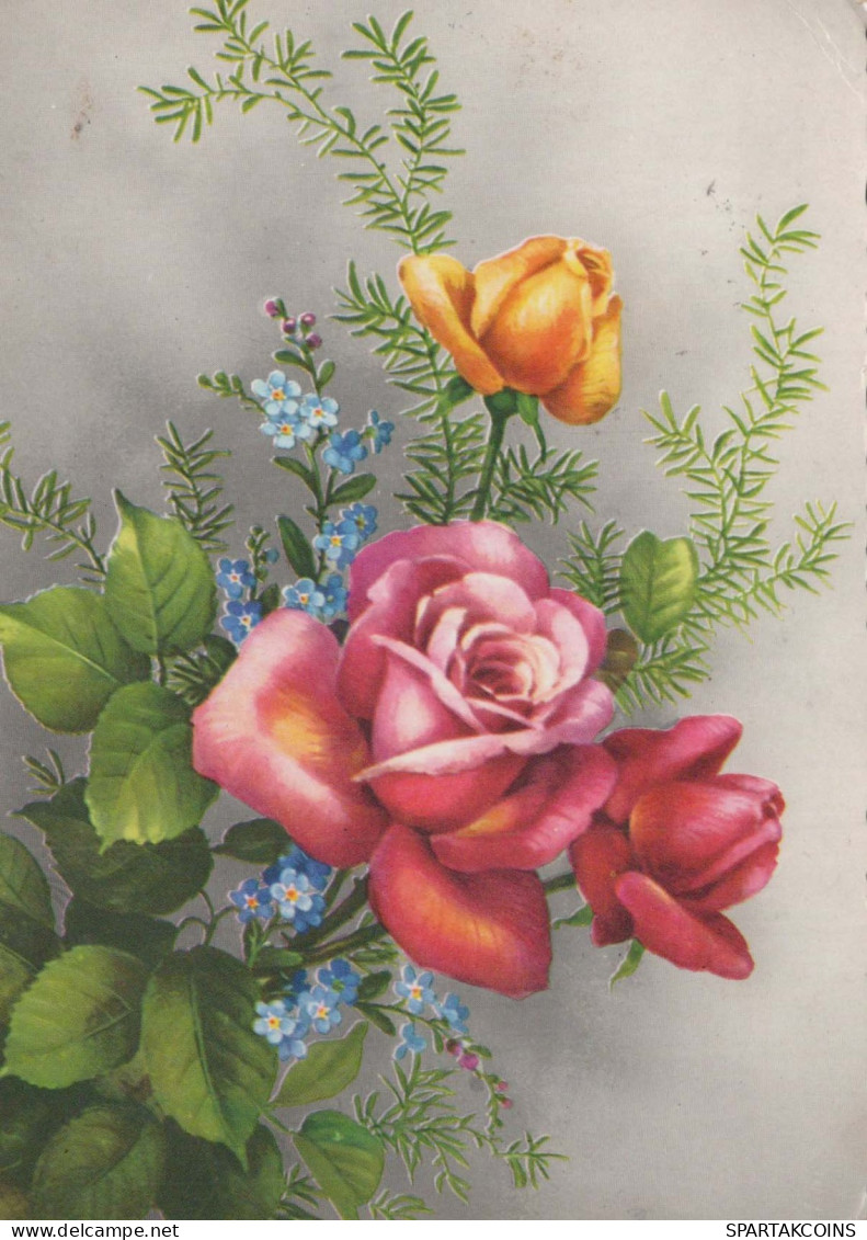 FLOWERS Vintage Postcard CPSM #PAR878.A - Flowers
