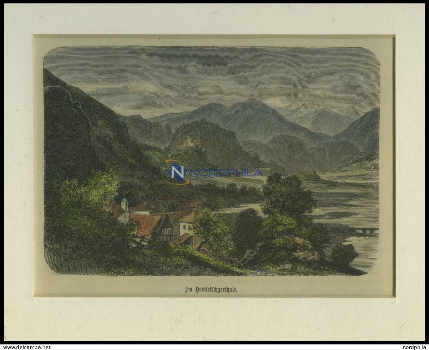 Im DOMLETSCHERTHALE, Kolorierter Holzstich Um 1880 - Lithographien