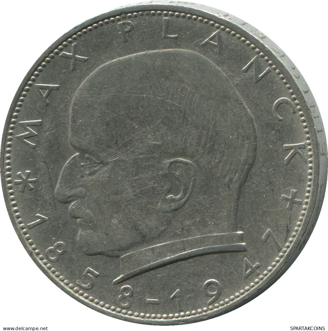 2 DM 1962 F M.Planck WEST & UNIFIED GERMANY Coin #DE10344.5.U.A - 2 Marchi