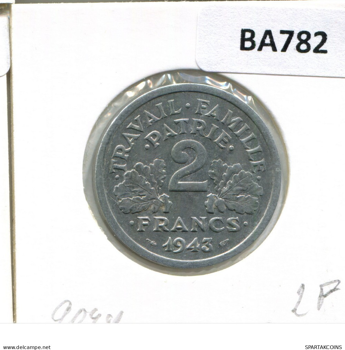 2 FRANCS 1943 FRANCE French Coin #BA782.U.A - 2 Francs
