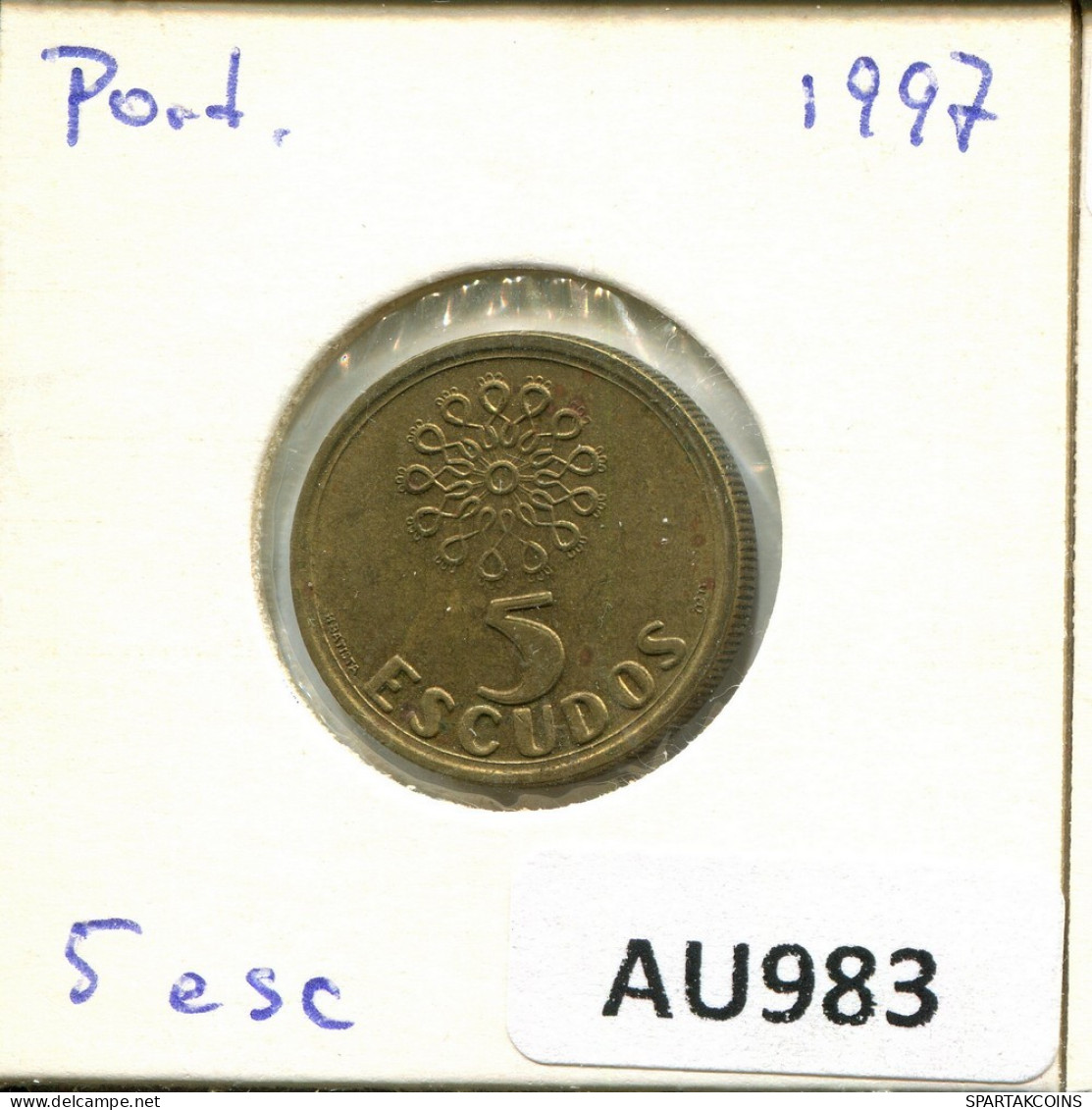 5 ESCUDOS 1997 PORTUGAL Coin #AU983.U.A - Portogallo