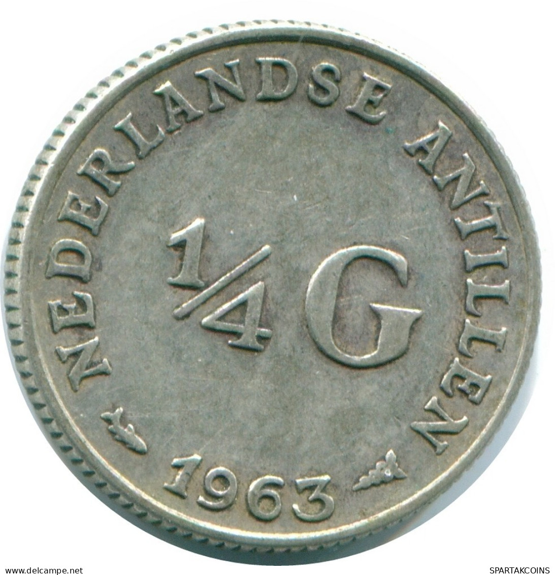 1/4 GULDEN 1963 ANTILLAS NEERLANDESAS PLATA Colonial Moneda #NL11244.4.E.A - Netherlands Antilles