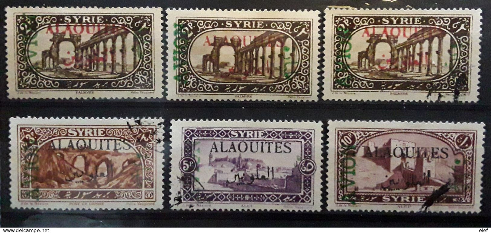 ALAOUITES 1925 Poste Aérienne , Serie Complète AVION En Vert ,Yvert 5 / 8 Neuve * MH / O Avec Nuances Surcharges , TB - Sonstige & Ohne Zuordnung