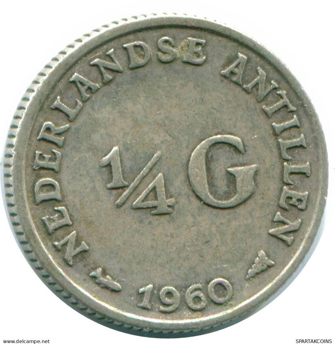 1/4 GULDEN 1960 NIEDERLÄNDISCHE ANTILLEN SILBER Koloniale Münze #NL11050.4.D.A - Antilles Néerlandaises