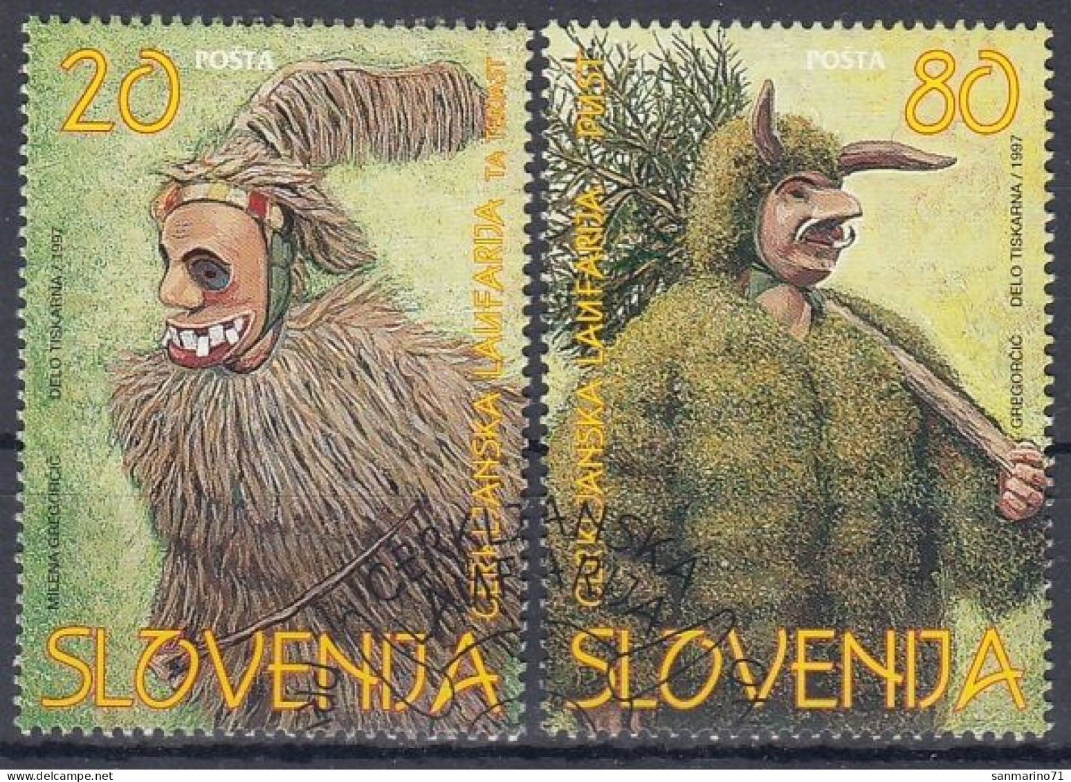 SLOVENIA 173-174,used,hinged - Kostüme