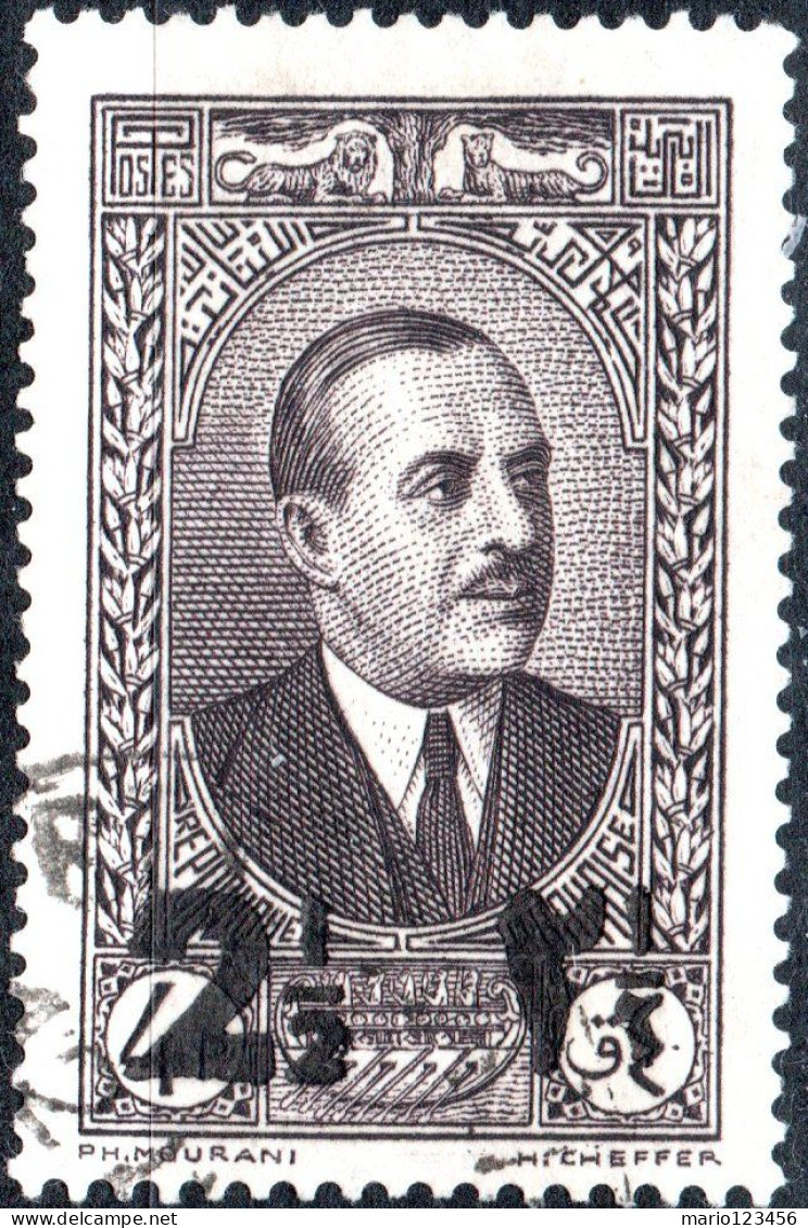 LIBANO, LEBANON, PRESIDENTE EMILE EDDE, 1938, USATI Scott:LB 146, Yt:FR-LB 158 - Used Stamps