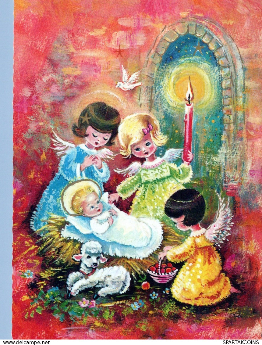 ANGELO Buon Anno Natale Vintage Cartolina CPSM #PAH555.A - Engel