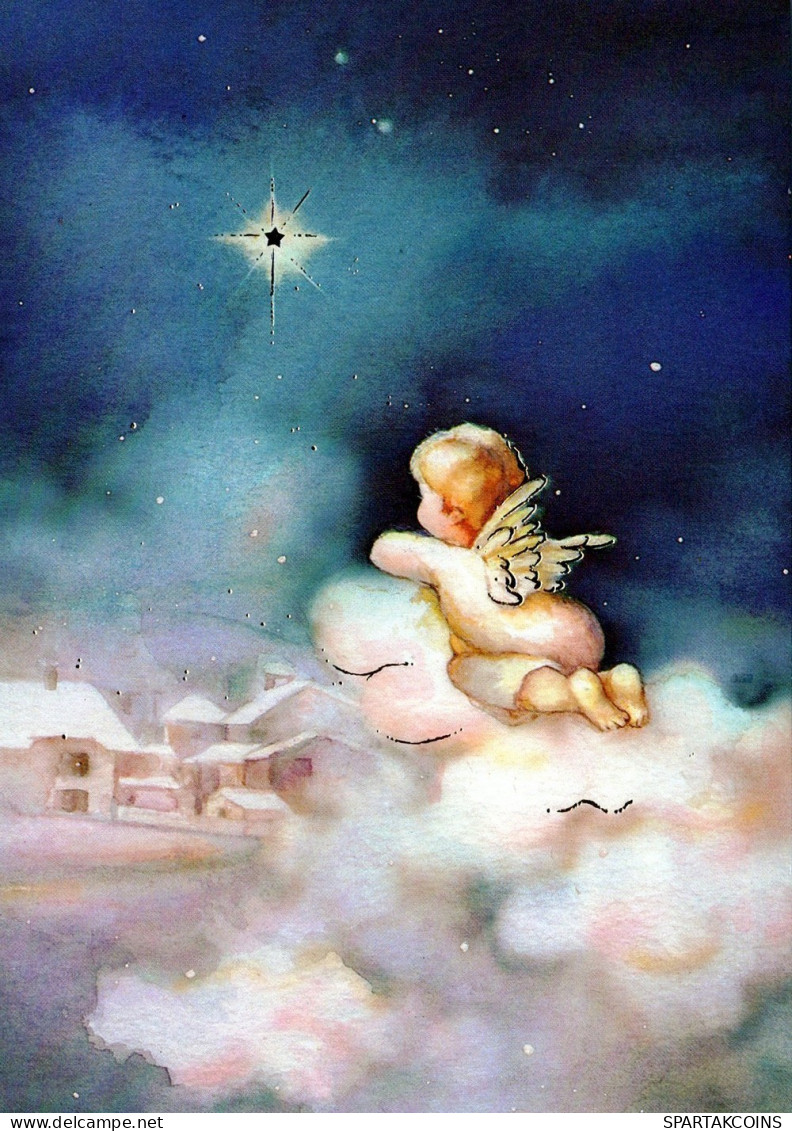 ANGELO Buon Anno Natale Vintage Cartolina CPSM #PAH445.A - Engel