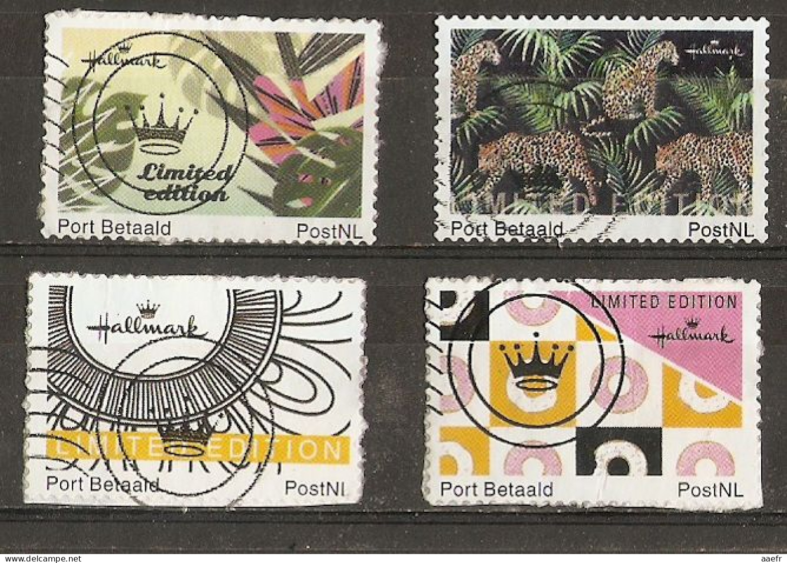 Pays-Bas - Hallmark - Port Betaald Post NL - Limited Edition - Petit Lot De 4°  Sur Fragments - Sin Clasificación