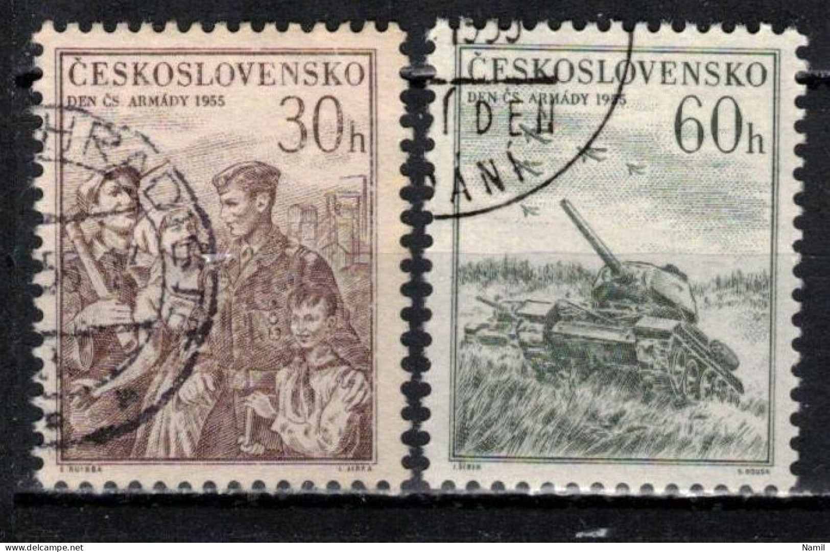 Tchécoslovaquie 1955 Mi 939-40 (Yv 829-30), Obliteré, - Usati