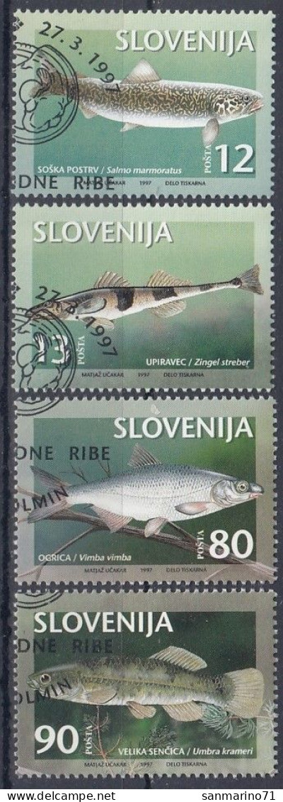 SLOVENIA 178-181,used,hinged - Fishes