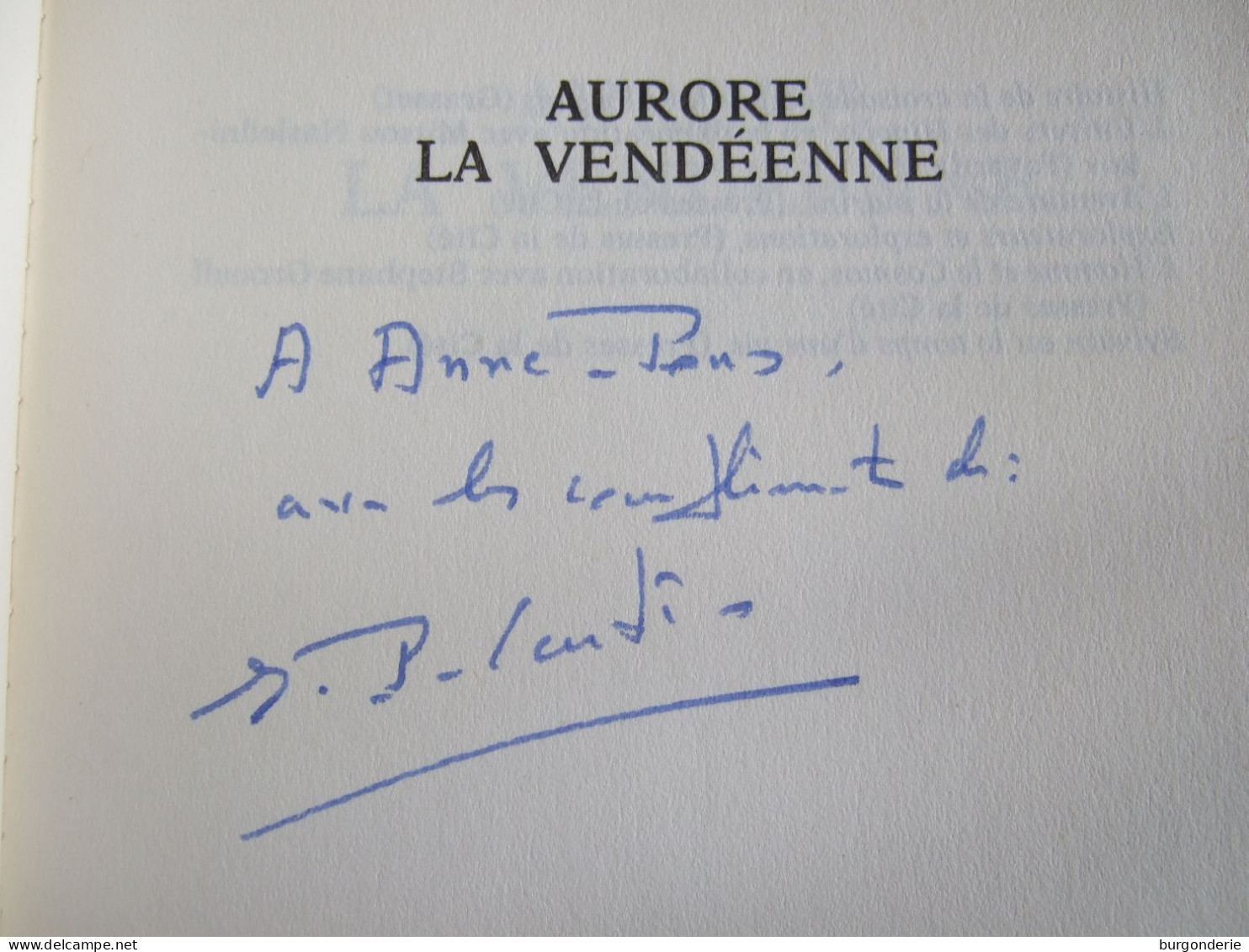 AURORE LA VENDEENNE / JEAN PIERRE CARTIER / PRESSES DE LA CITE - Libros Autografiados