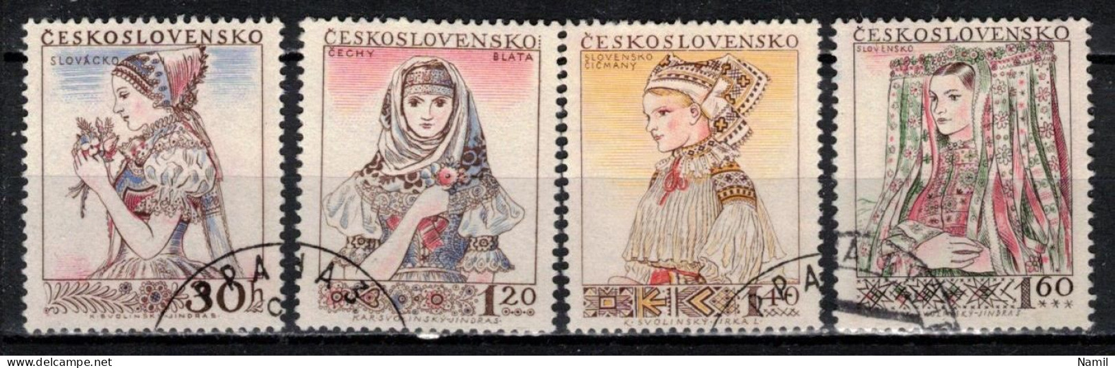 Tchécoslovaquie 1956 Mi 994-7 (Yv 881-4), Obliteré, - Used Stamps
