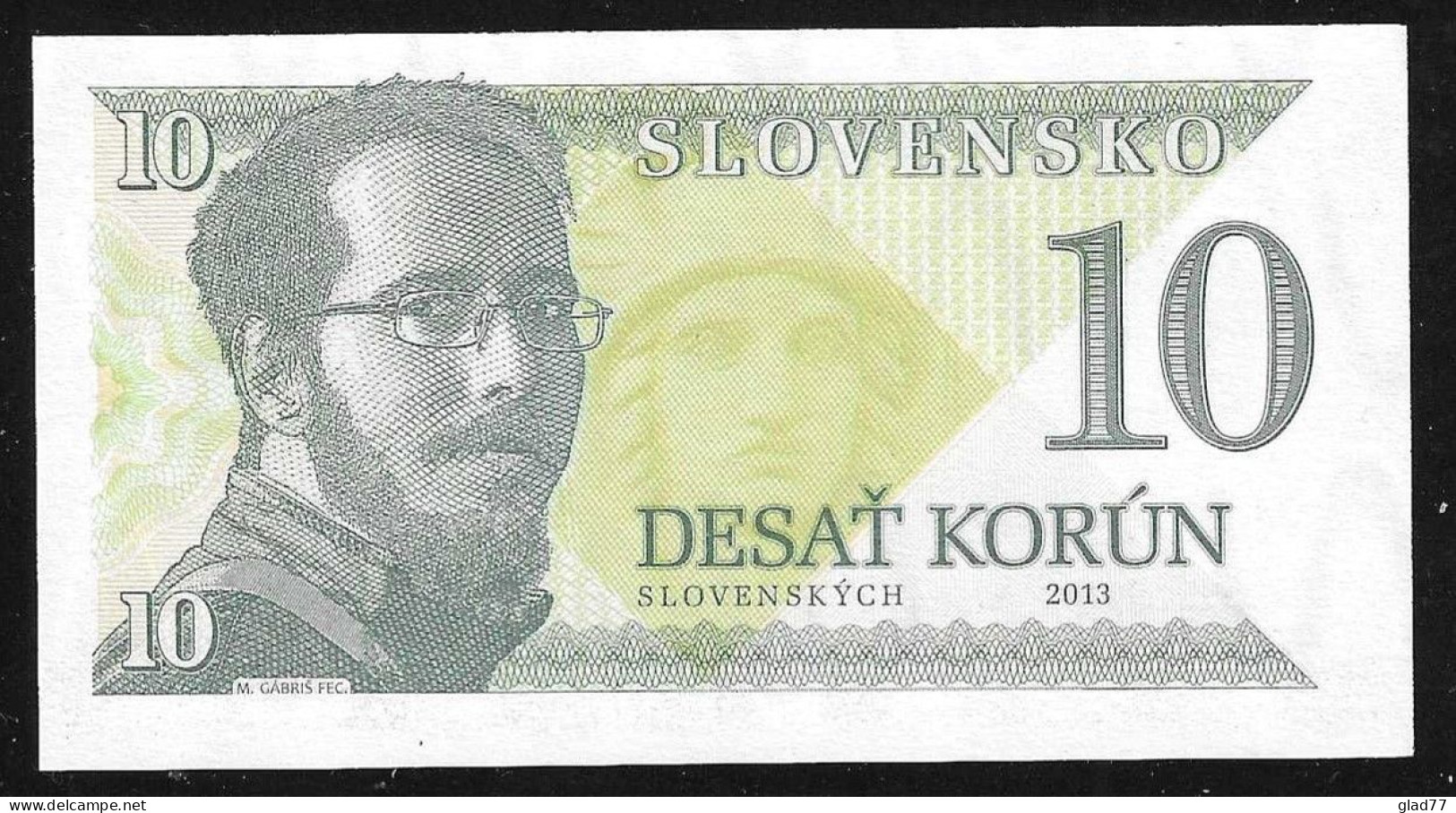 SLOVENIA Matej Gabris 10 KORUN Test Note 2013 Portrait Gabris Slovensko Slovenskych - Slovenia