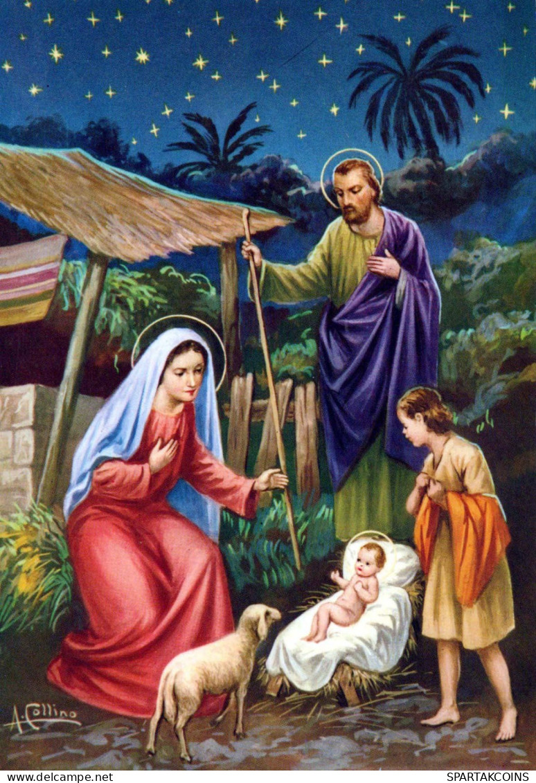 Vergine Maria Madonna Gesù Bambino Natale Religione Vintage Cartolina CPSM #PBB799.A - Vergine Maria E Madonne