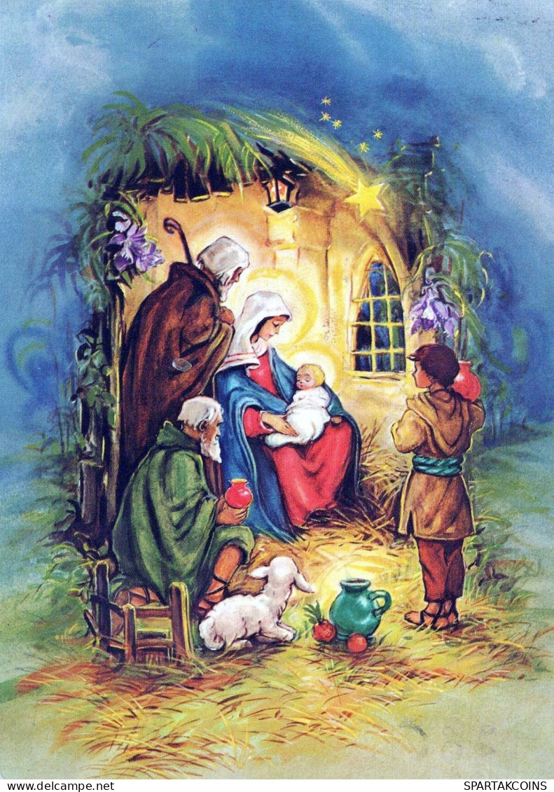 Jungfrau Maria Madonna Jesuskind Weihnachten Religion Vintage Ansichtskarte Postkarte CPSM #PBB616.A - Virgen Mary & Madonnas