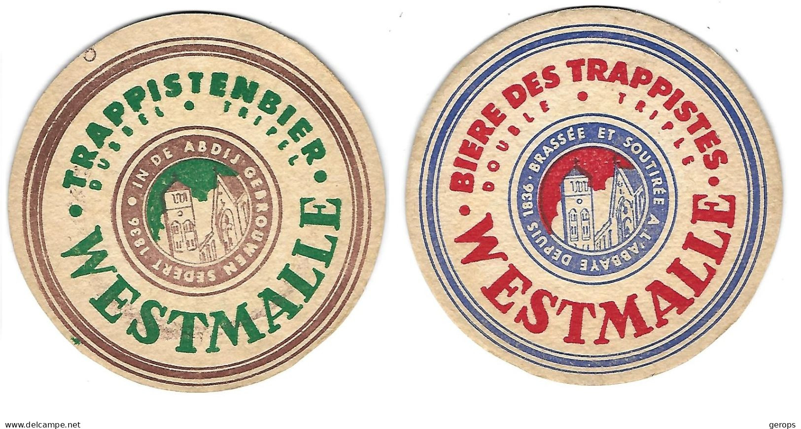 1019a  Brij. Der Trappisten Van Westmalle Trappistenbier Rv Bierse Des Trappistes - Beer Mats