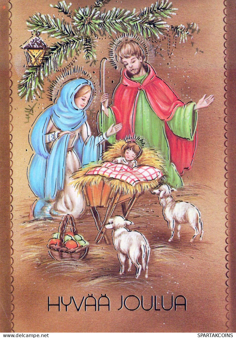 Vierge Marie Madone Bébé JÉSUS Noël Religion Vintage Carte Postale CPSM #PBP990.A - Vergine Maria E Madonne