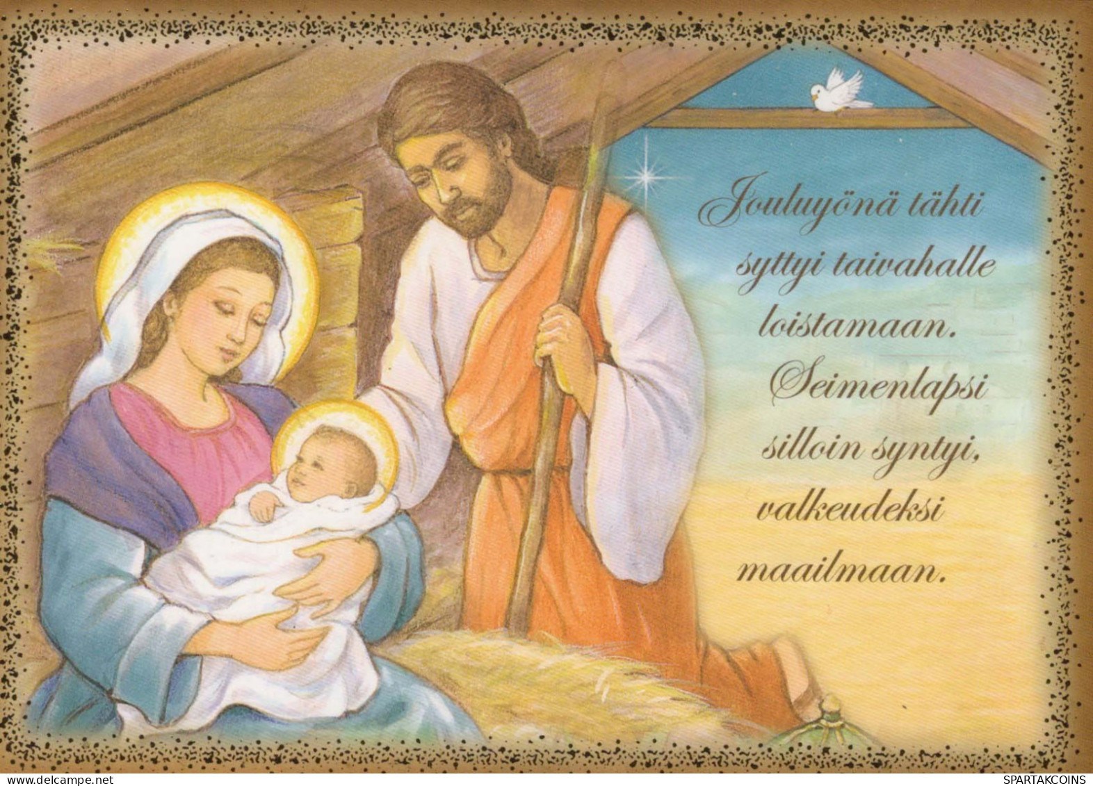 Jungfrau Maria Madonna Jesuskind Weihnachten Religion Vintage Ansichtskarte Postkarte CPSM #PBP691.A - Jungfräuliche Marie Und Madona