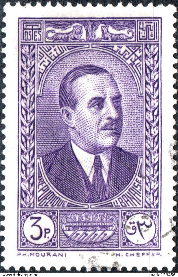 LIBANO, LEBANON, PRESIDENTE EMILE EDDE, 1937, USATI Scott:LB 139, Yt:FR-LB 152 - Usados