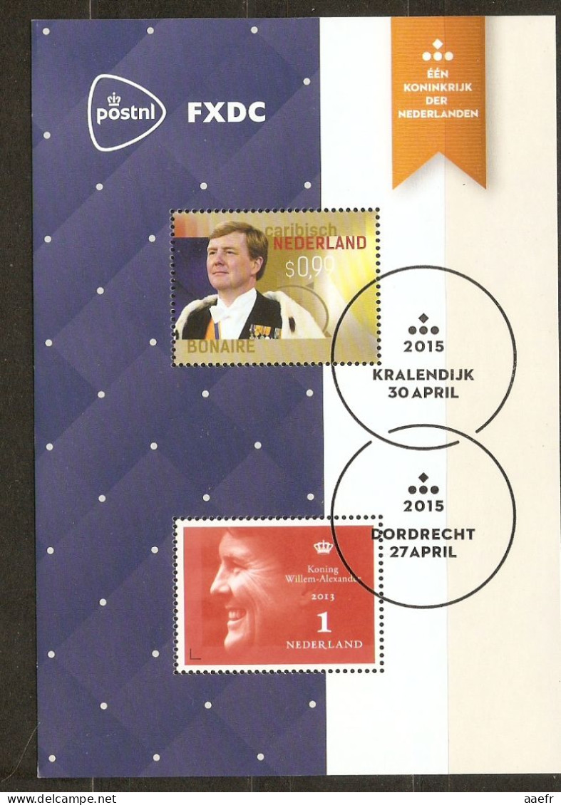 Pays-Bas 2015 - PostNL FXDC - Een Koninkrijk Der Nederlanden - Willem Alexander - Cachet Kralendijk - Doordrecht - Used Stamps