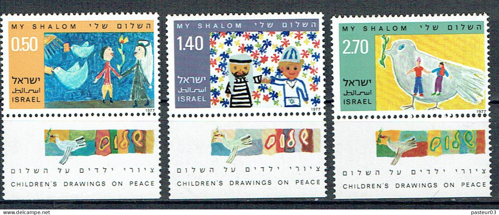 631 à 633 Israël Avec Tabs Desins D'enfants - Unused Stamps (with Tabs)