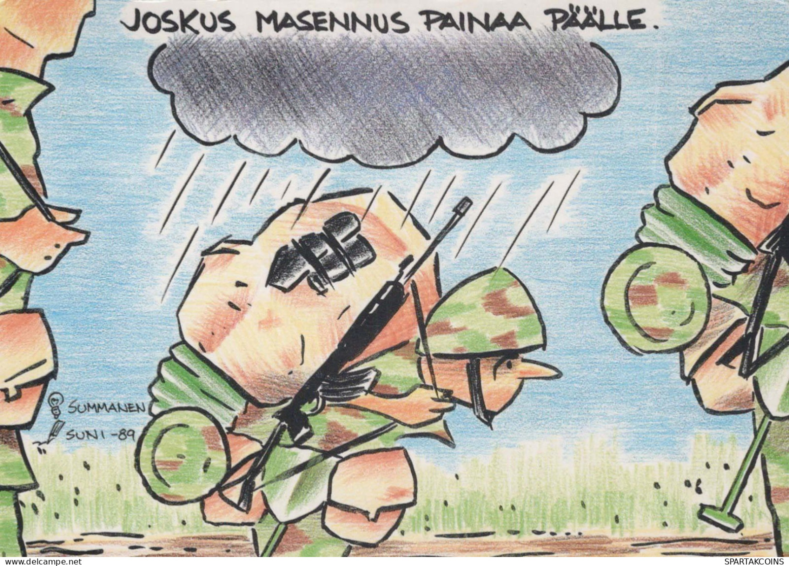SOLDIERS HUMOUR Militaria Vintage Postcard CPSM #PBV923.A - Humour