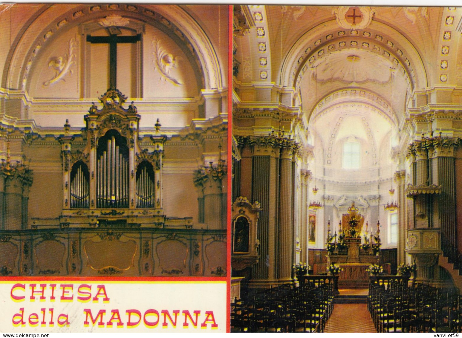 MONCALVO MONFERRATO-CHIESA DELLA MADONNA-ORGANO-ORGAN-ORGEL-ORGUE-CARTOLINA VERA FOTOGRAFIA- VIAGG IL 29-9-1990 - Asti