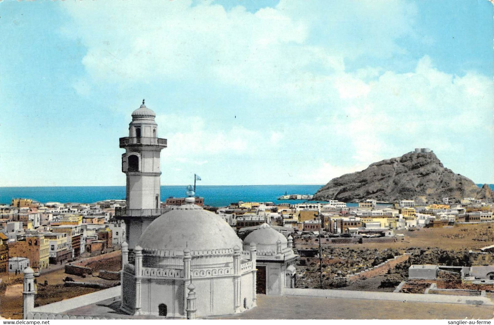 CPA / YEMEN / ADEN / IDRUS MOSQUE AND SIRA ISLAND CRATER  / TIMBRE AU VERSO - Jemen