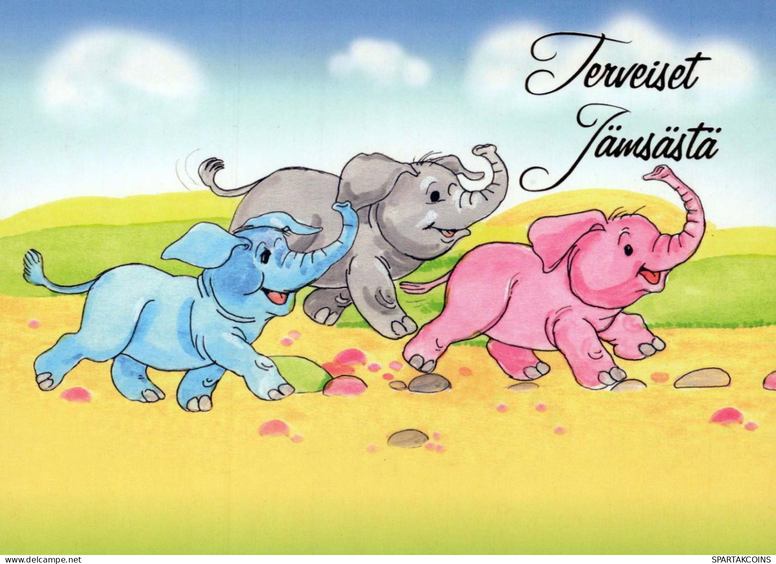 ELEFANTE Animale Vintage Cartolina CPSM #PBS747.A - Elefanti