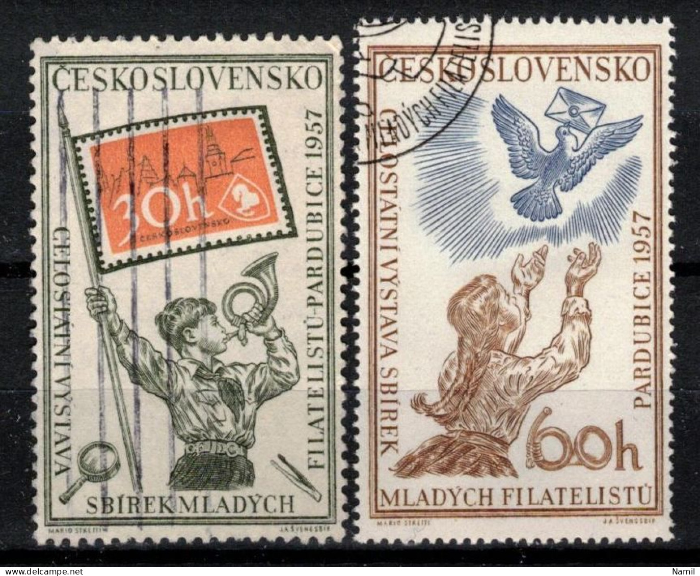 Tchécoslovaquie 1957 Mi 1028-9 (Yv 915-6), Obliteré, - Usados