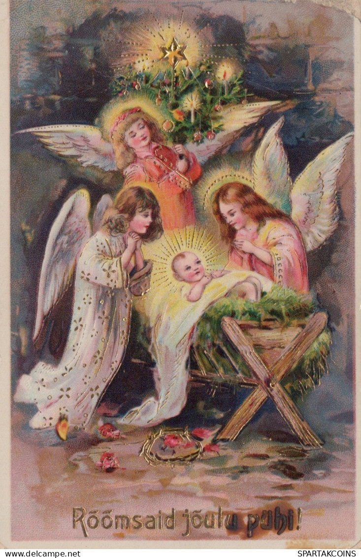 ANGELO Buon Anno Natale Vintage Cartolina CPA #PAG700.A - Engel