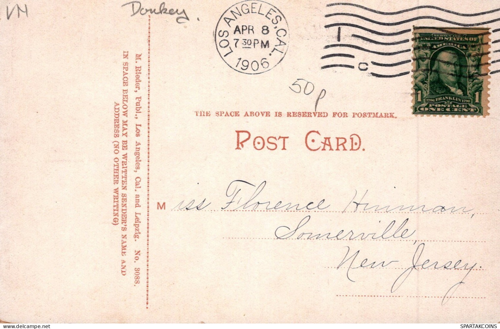 BURRO Animales Vintage Antiguo CPA Tarjeta Postal #PAA155.A - Donkeys