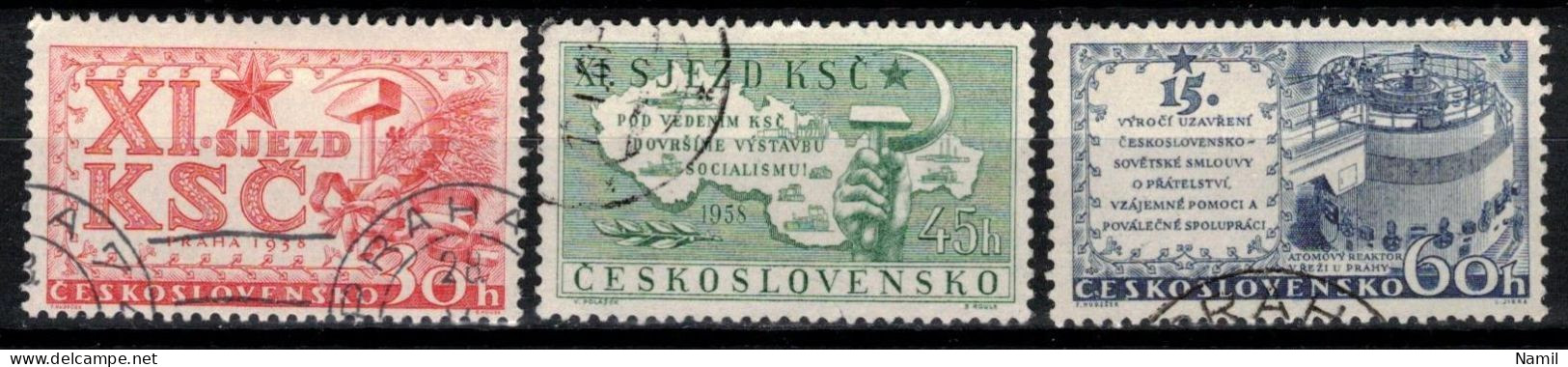 Tchécoslovaquie 1958 Mi 1075-7 (Yv 959-61), Obliteré, - Used Stamps