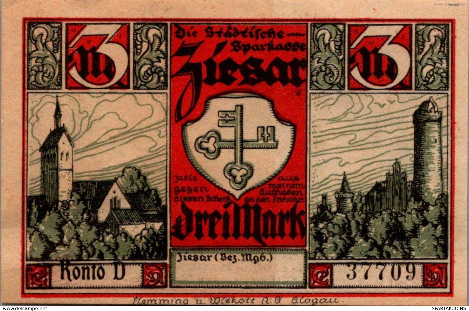 3 MARK 1914-1924 Stadt ZIESAR Saxony UNC DEUTSCHLAND Notgeld Banknote #PD403 - [11] Emissioni Locali