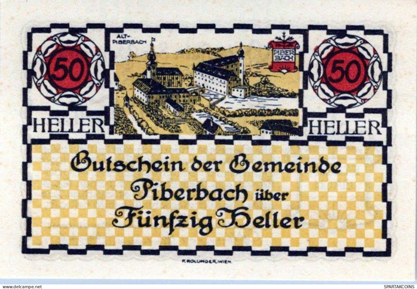 50 HELLER 1920 Stadt PIBERBACH Oberösterreich Österreich Notgeld Papiergeld Banknote #PG620 - [11] Emissioni Locali