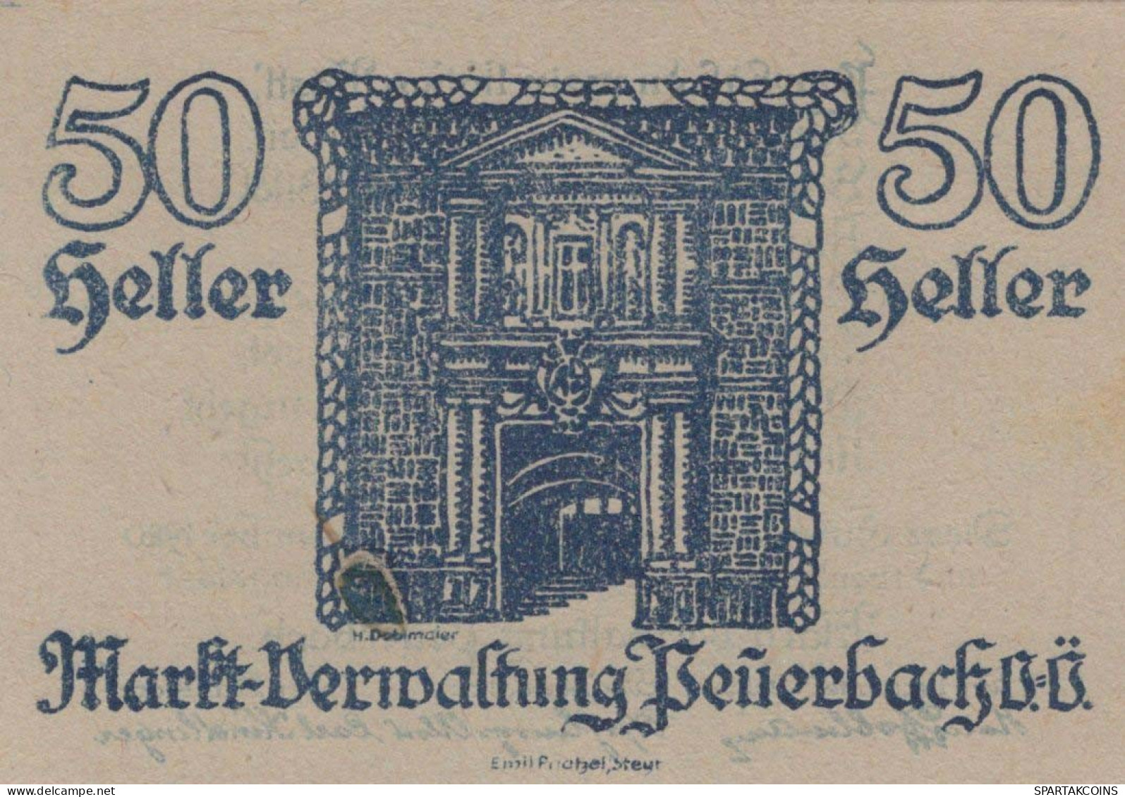 50 HELLER 1920 Stadt PEUERBACH Oberösterreich Österreich Notgeld Banknote #PE380 - [11] Emissioni Locali