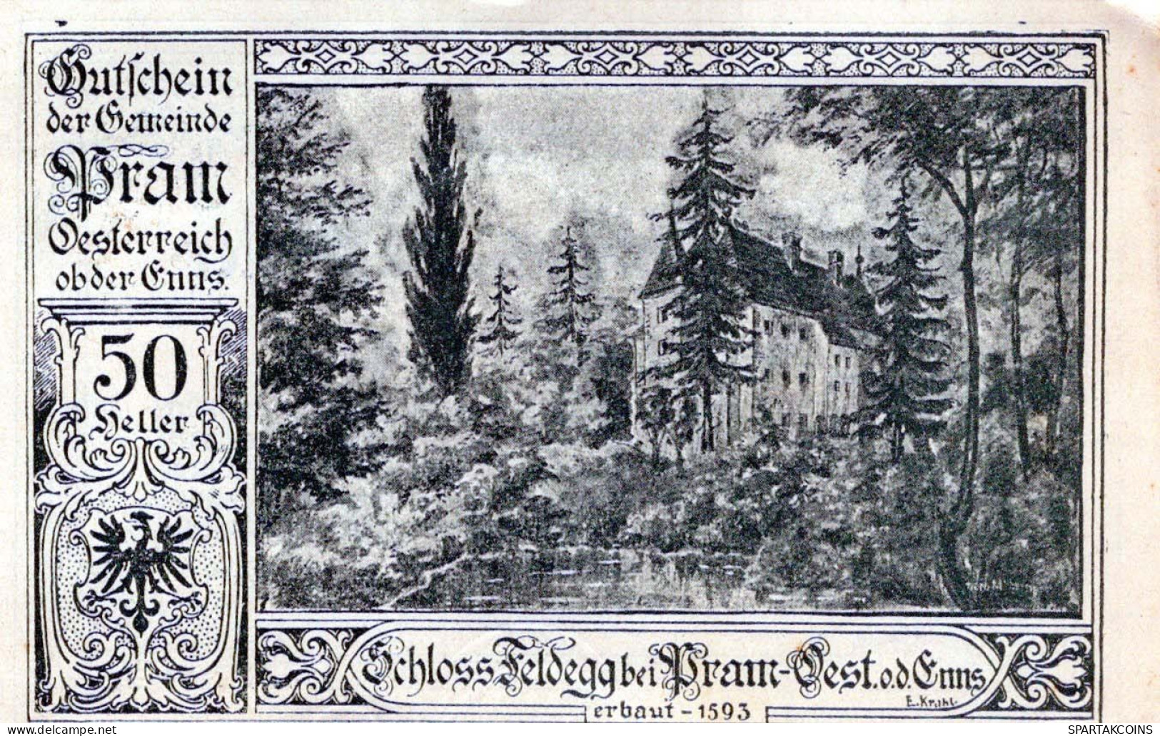 50 HELLER 1920 Stadt PoCHLARN Niedrigeren Österreich Notgeld Banknote #PE321 - [11] Emissioni Locali