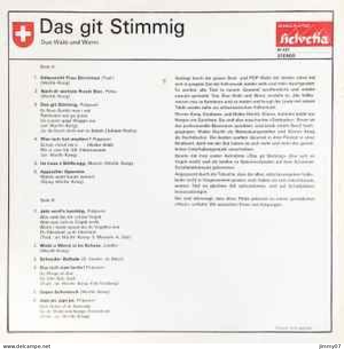 Duo Walti Und Werni - Das Git Stimmig (LP, Album) - Disco & Pop