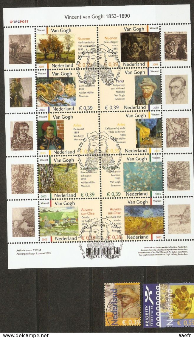 Pays-Bas 2003 - Anniversaire Naissance Vincent Van Gogh - Feuillet 1997/2006 - Belle Oblitération Docteur Joseph Roulin - Lettres & Documents