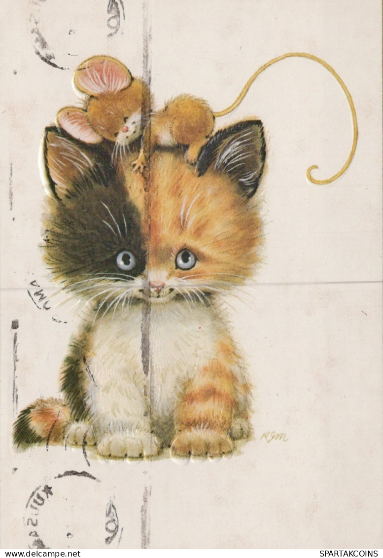 CAT KITTY Animals Vintage Postcard CPSM #PAM146.GB - Chats