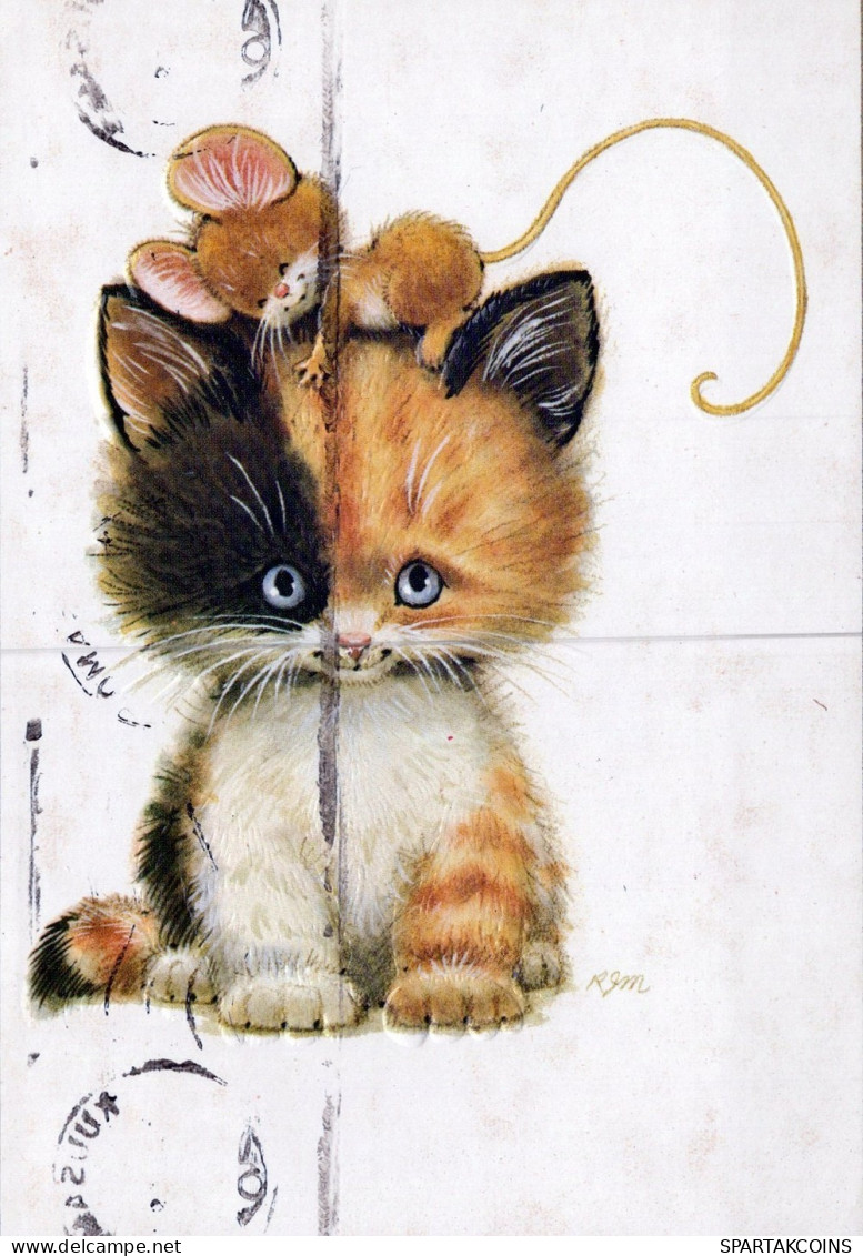 CAT KITTY Animals Vintage Postcard CPSM #PAM146.GB - Chats