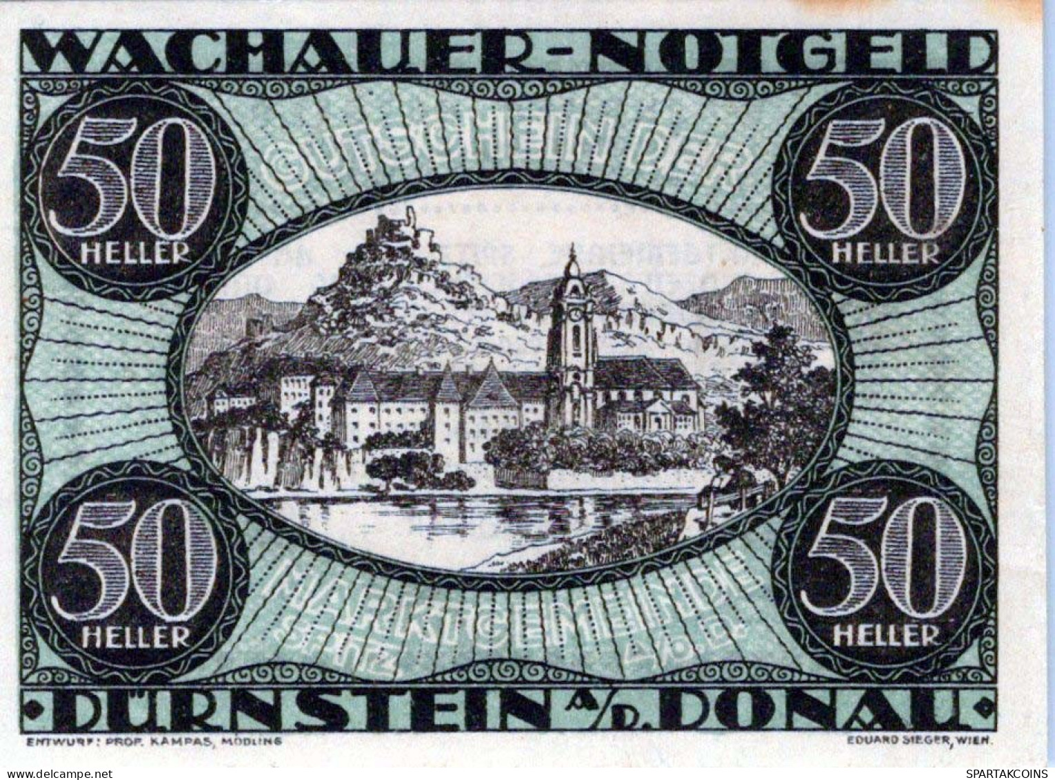 50 HELLER 1920 Stadt WACHAU Niedrigeren Österreich Notgeld Banknote #PD918 - [11] Emisiones Locales