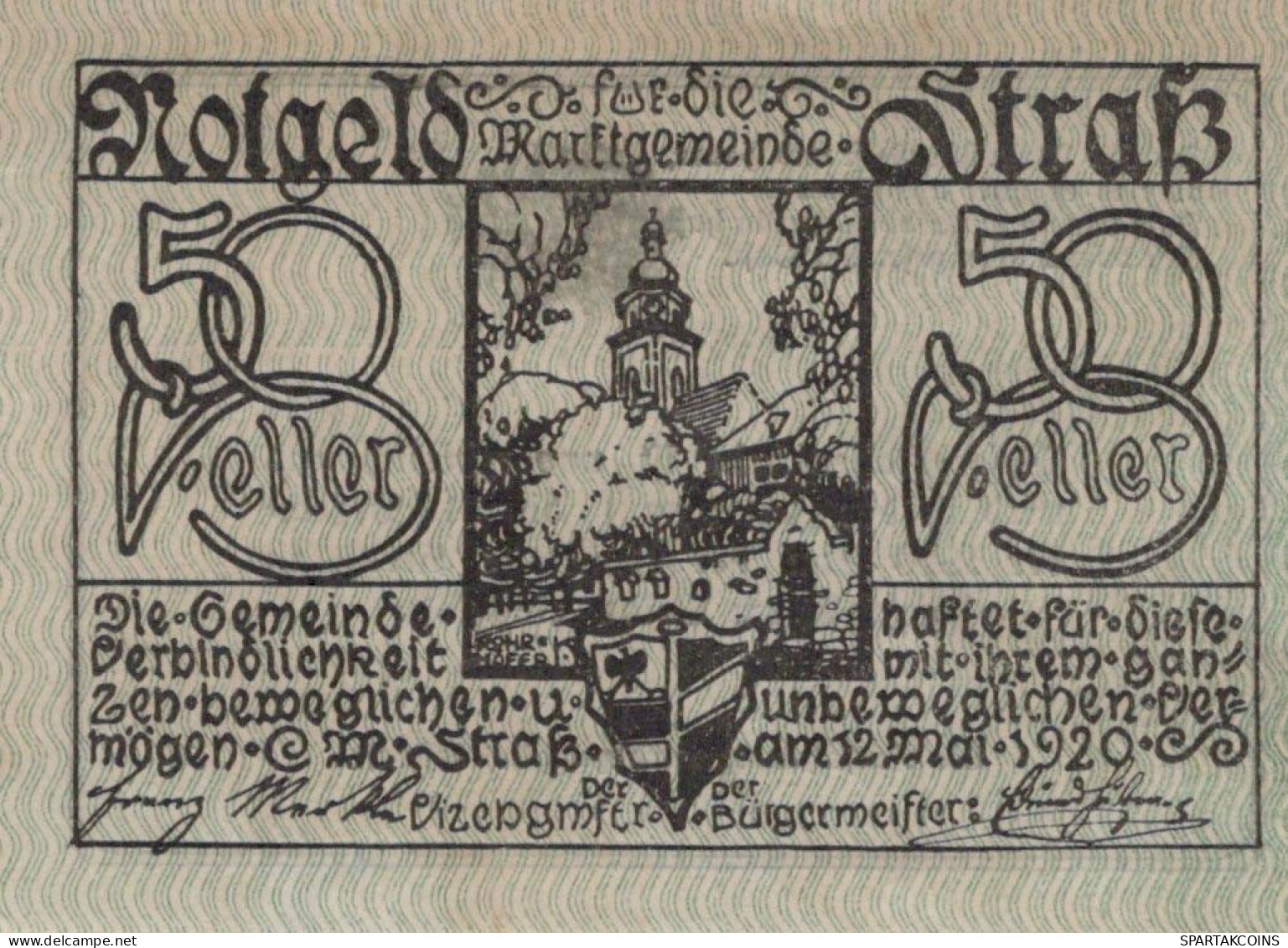 50 HELLER 1920 Stadt STYRIA Styria Österreich Notgeld Banknote #PE637 - [11] Emisiones Locales